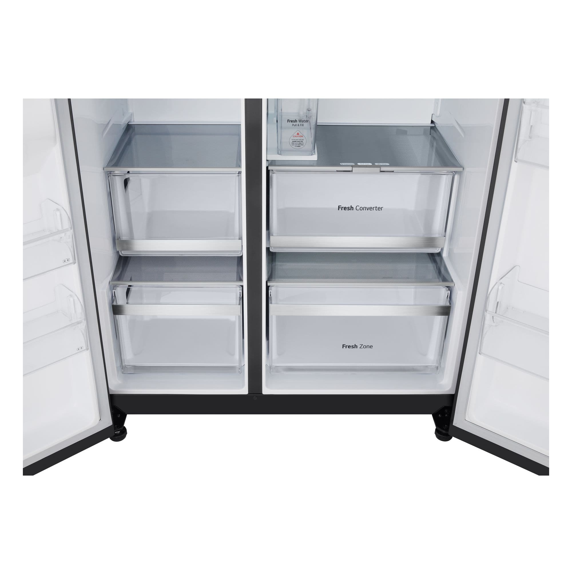 LG GSLE91EVAC Amerikaanse Koelkast Side-by-Side 628 l – Water-/ijsdispenser (geen wateraansluiting nodig), NoFrost