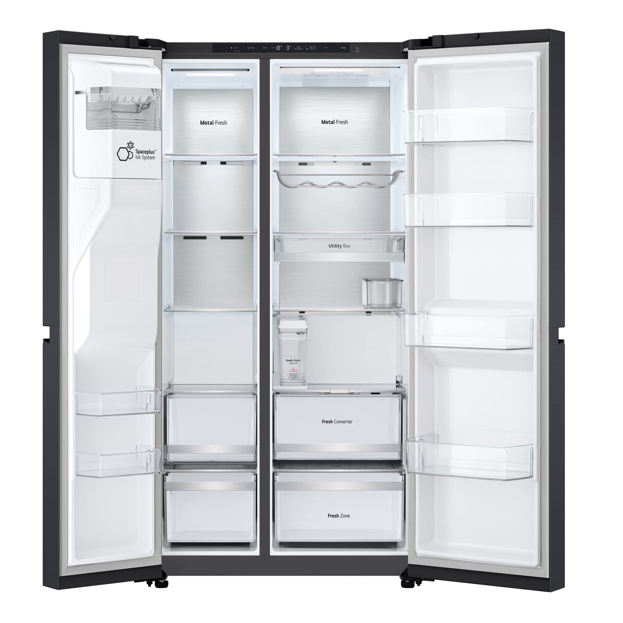 LG GSLE91EVAC Amerikaanse Koelkast Side-by-Side 628 l – Water-/ijsdispenser (geen wateraansluiting nodig), NoFrost