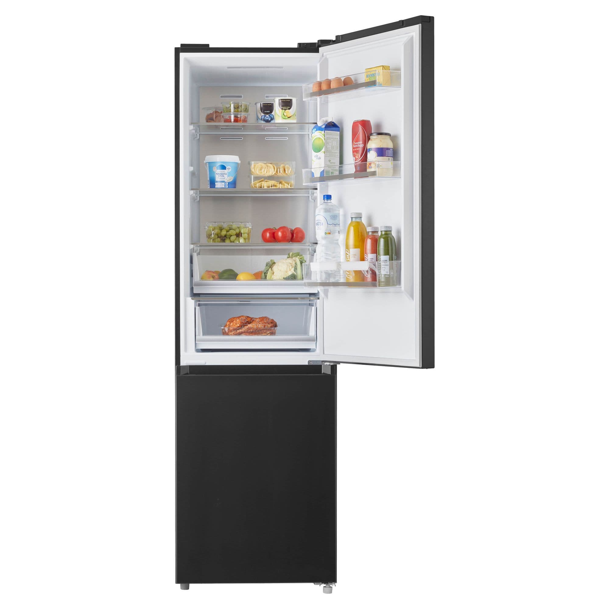 Inventum KV2010B Koel-vriescombinatie 378 l 201 cm – Zwart RVS, NoFrost, Energieklasse A