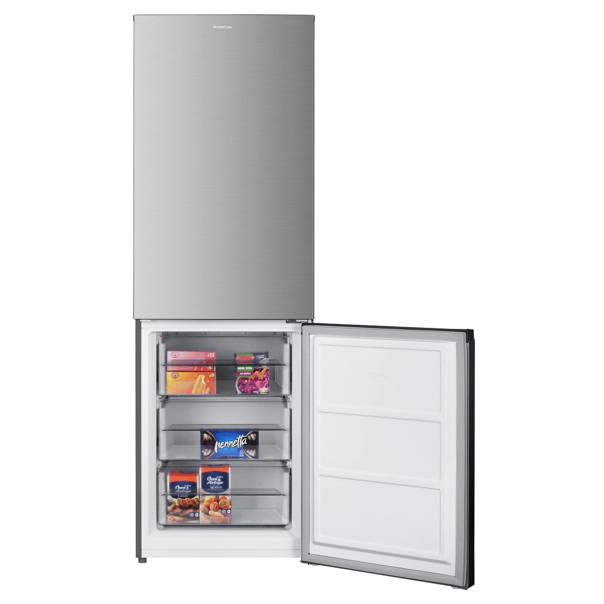 Inventum KV1840S Koel-vriescombinatie 327 l 184 cm – Zilver/RVS, NoFrost