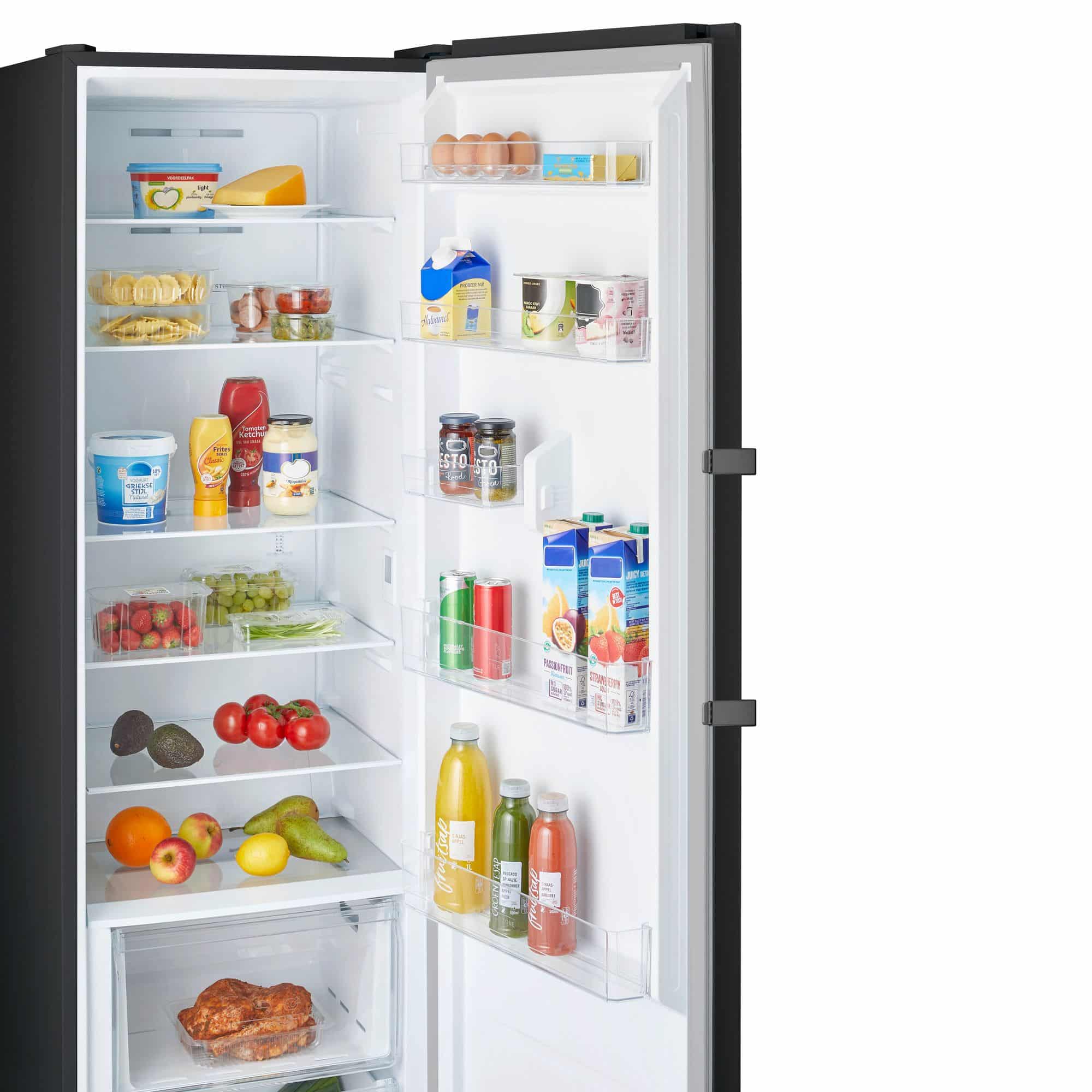 Inventum KK1850B Koelkast 362 l 185 cm – Zwart RVS, zonder vriesvak