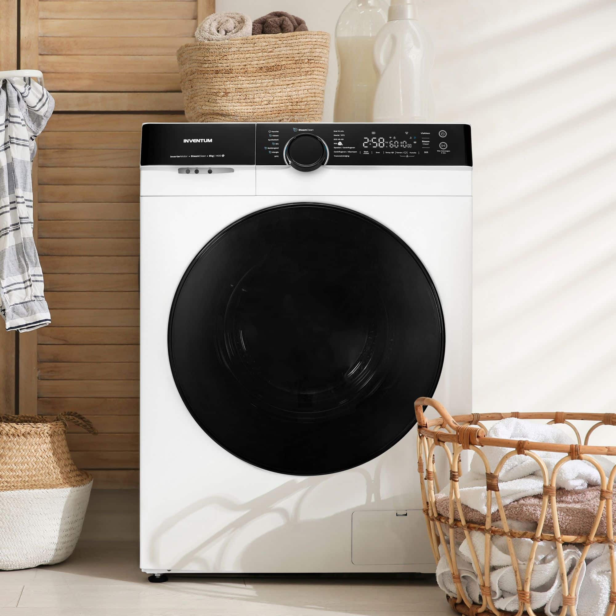 Inventum VWM8010W Wasmachine 8 kg 1400 tpm – Voorlader, SteamClean