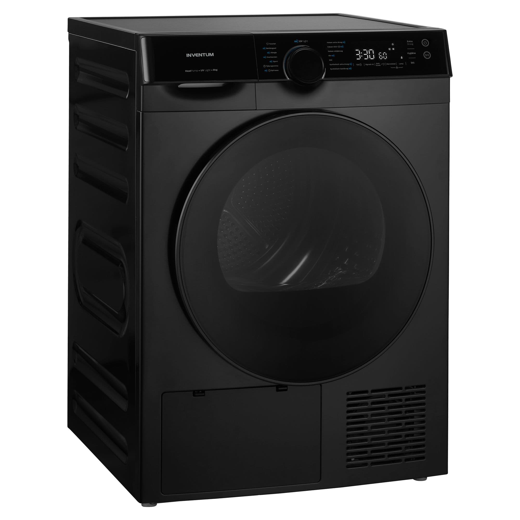 Inventum VDW8030B Warmtepompdroger 8 kg – A+++, met UV-light, Zwart