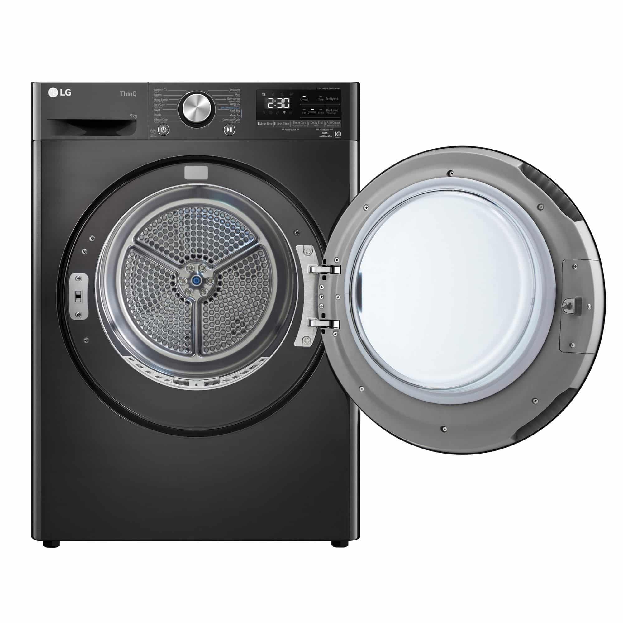 LG RH90V9ZVEN Warmtepompdroger 9 kg – Zelfreinigende condensor, Zwart