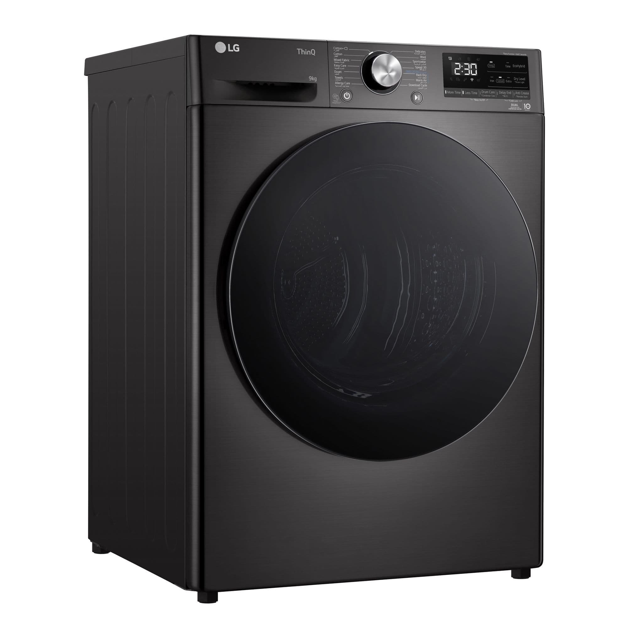 LG RH90V9ZVEN Warmtepompdroger 9 kg – Zelfreinigende condensor, Zwart