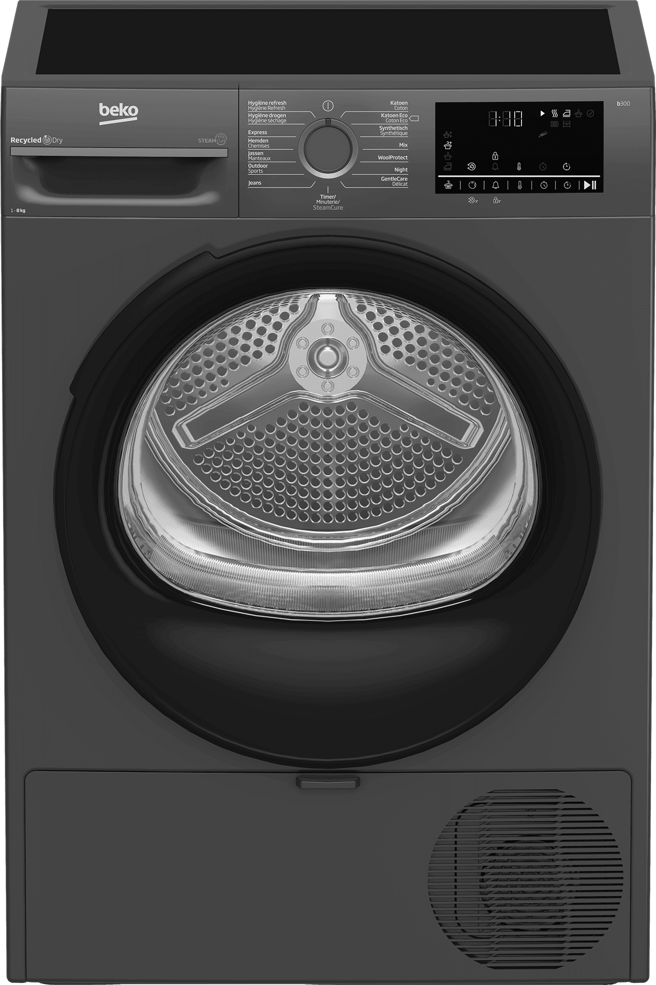 Beko BM3T3824A Warmtepompdroger 8 kg – Stoom, Antraciet