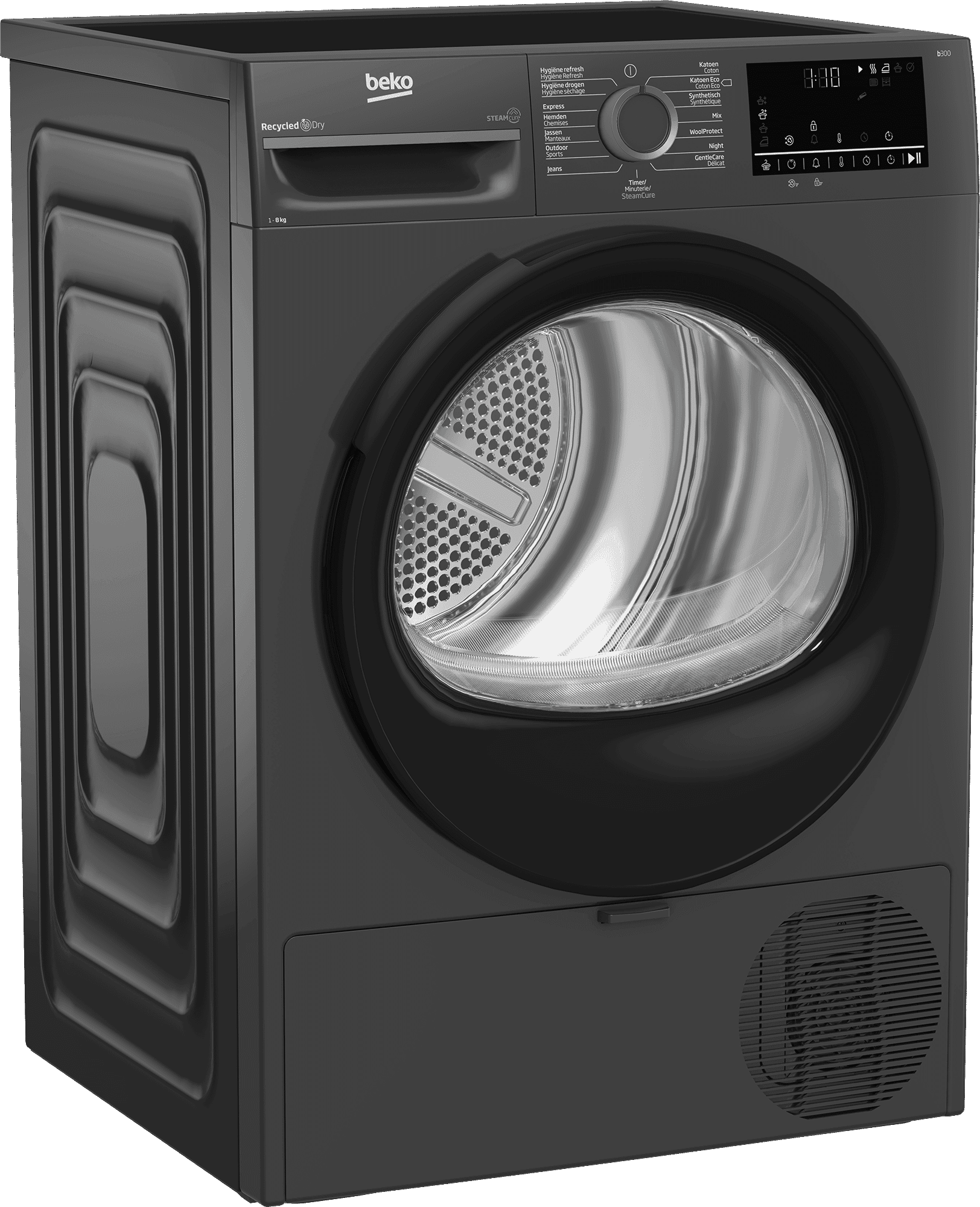 Beko BM3T3824A Warmtepompdroger 8 kg – Stoom, Antraciet
