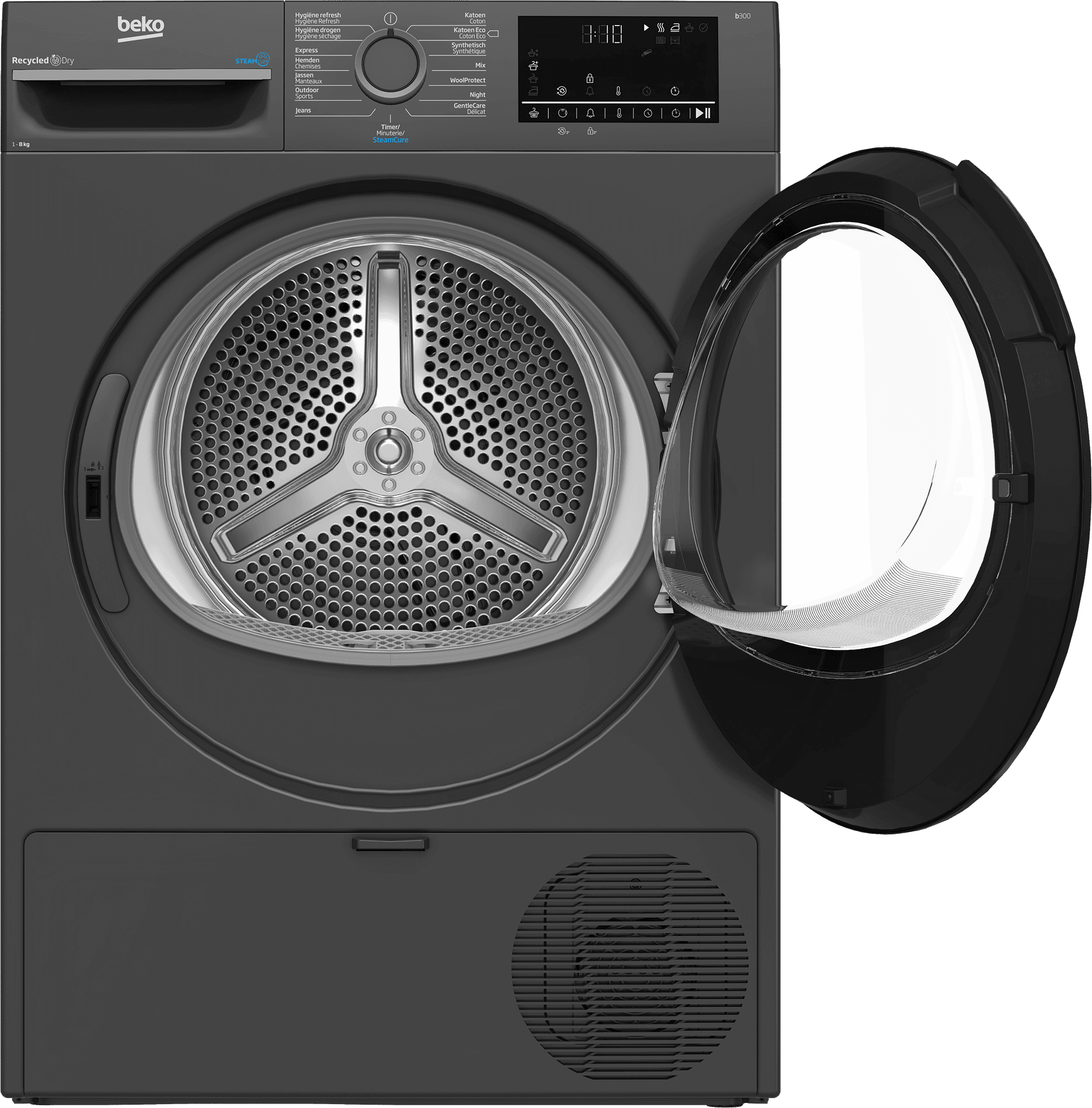 Beko BM3T3824A Warmtepompdroger 8 kg – Stoom, Antraciet