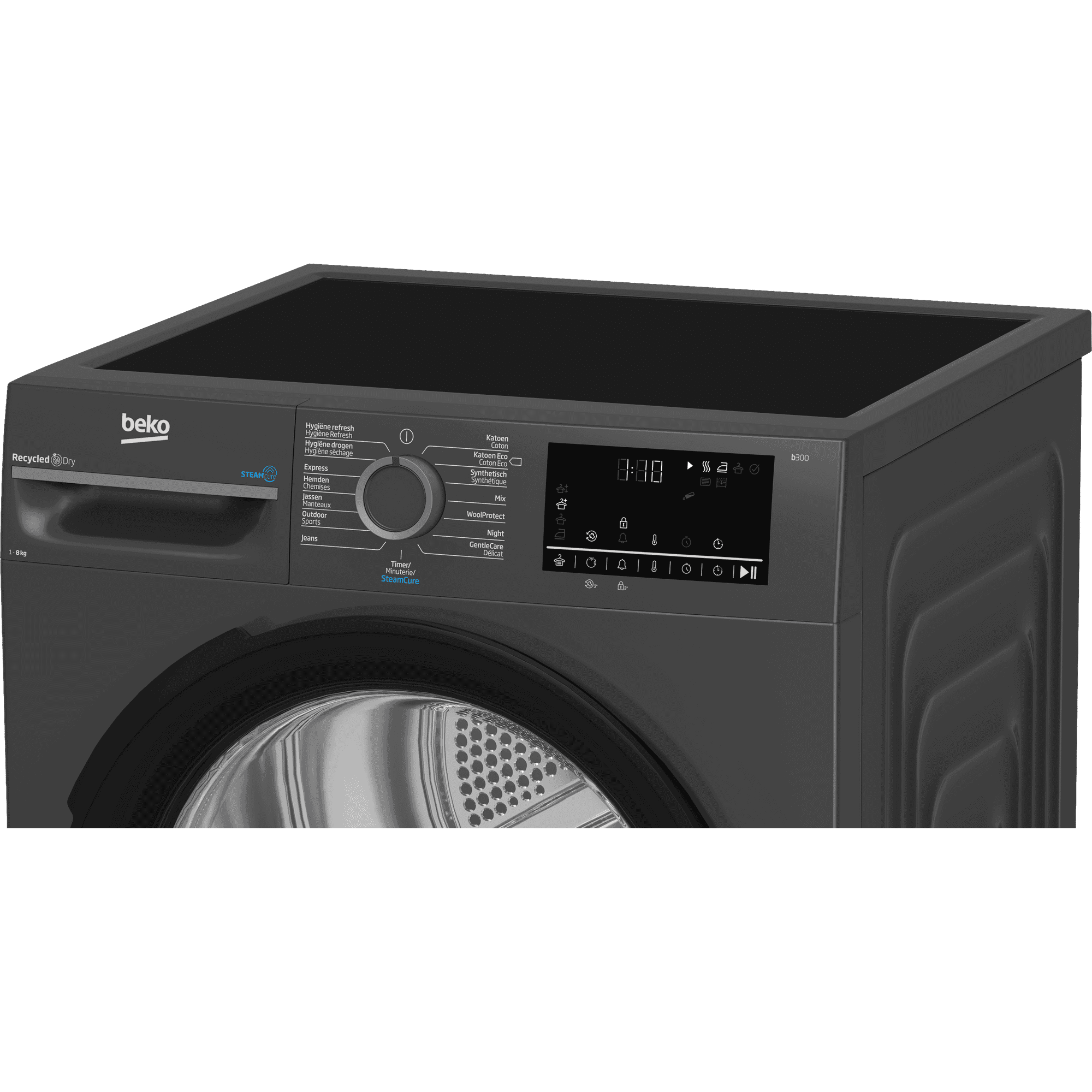 Beko BM3T3824A Warmtepompdroger 8 kg – Stoom, Antraciet