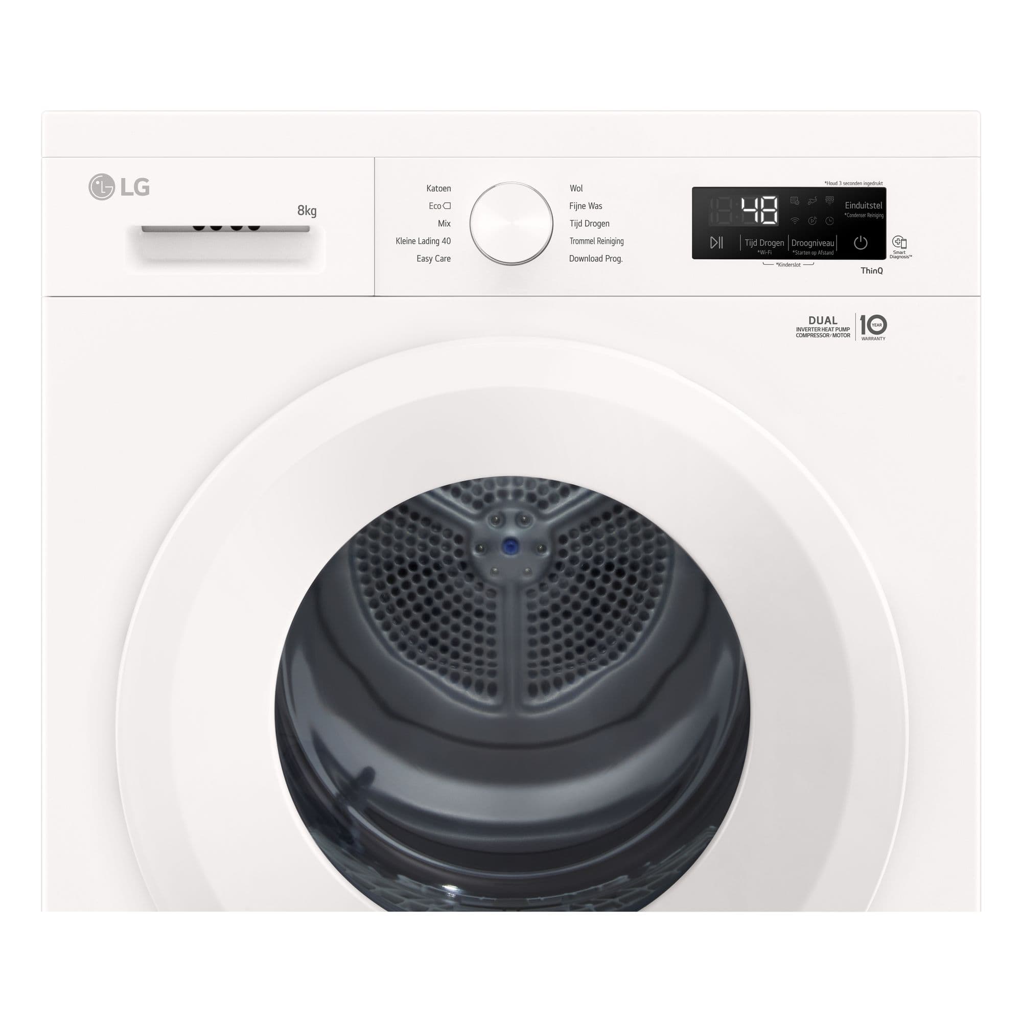 LG RHX1008NWH Warmtepompdroger 8 kg – Sensor Dry, ThinQ