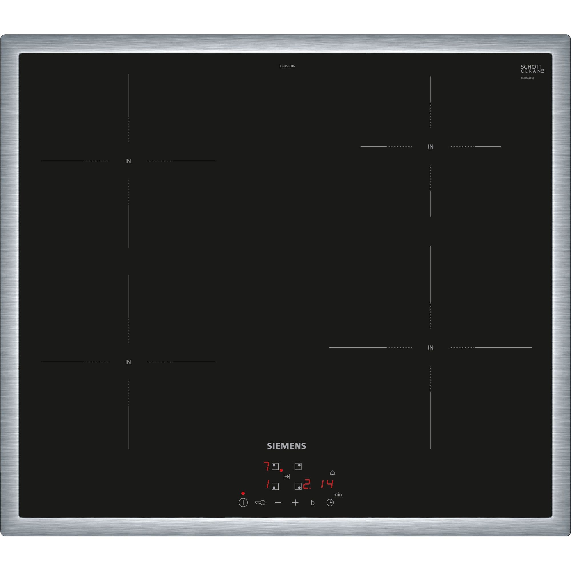 Siemens EH645BEB6E Inductiekookplaat 60 cm – 4 zones, powerBoost, touchControl