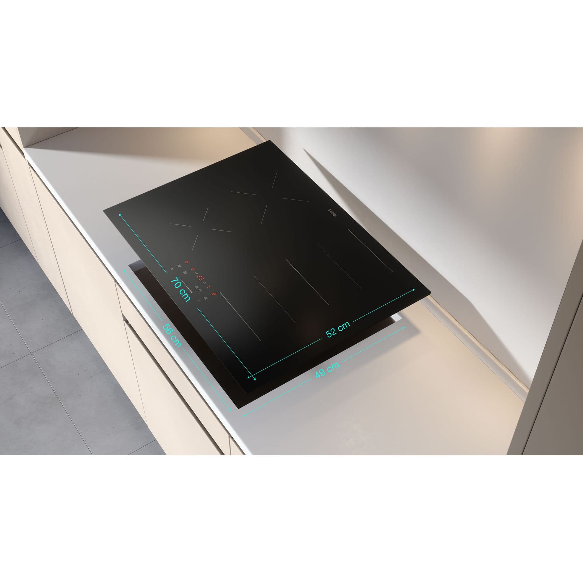 ETNA KIF370ZT Inductiekookplaat 70 cm – Koppelbare Flexzones, Slider