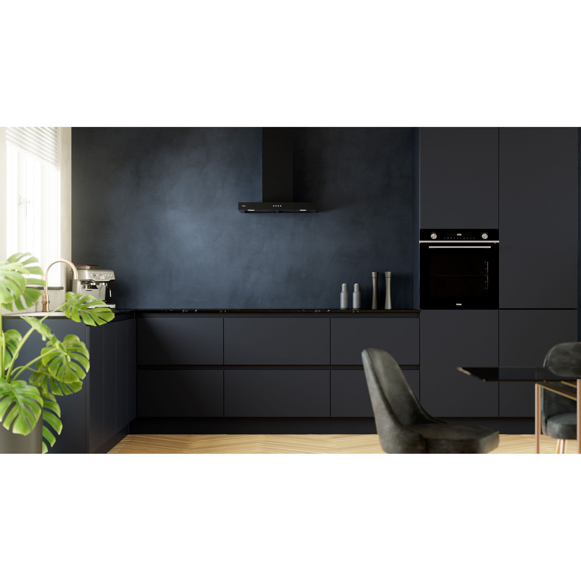 ETNA AB260ZT Wandschouw Afzuigkap 60 cm – Mat Zwart, Energieklasse A