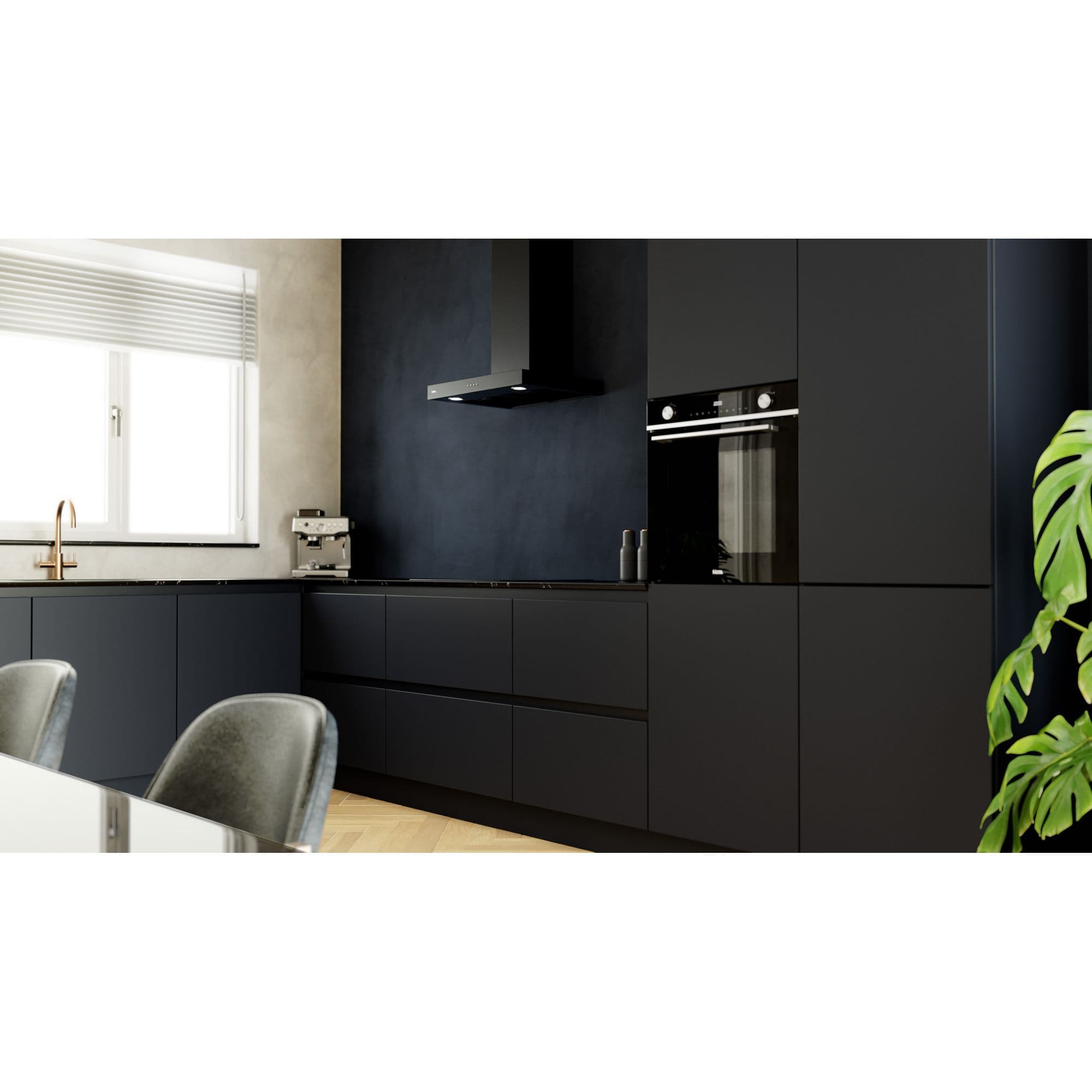 ETNA AB260ZT Wandschouw Afzuigkap 60 cm – Mat Zwart, Energieklasse A