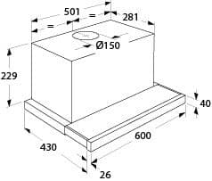ETNA AV760RVS Vlakscherm Afzuigkap 60 cm – RVS, 656 m³/h