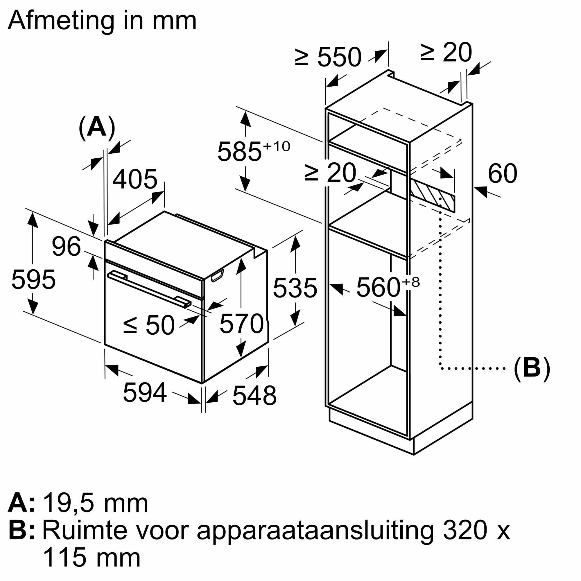 Siemens HB572ABS3 Inbouwoven 71 l – 7 verwarmingssystemen, AirFry, Pyrolyse
