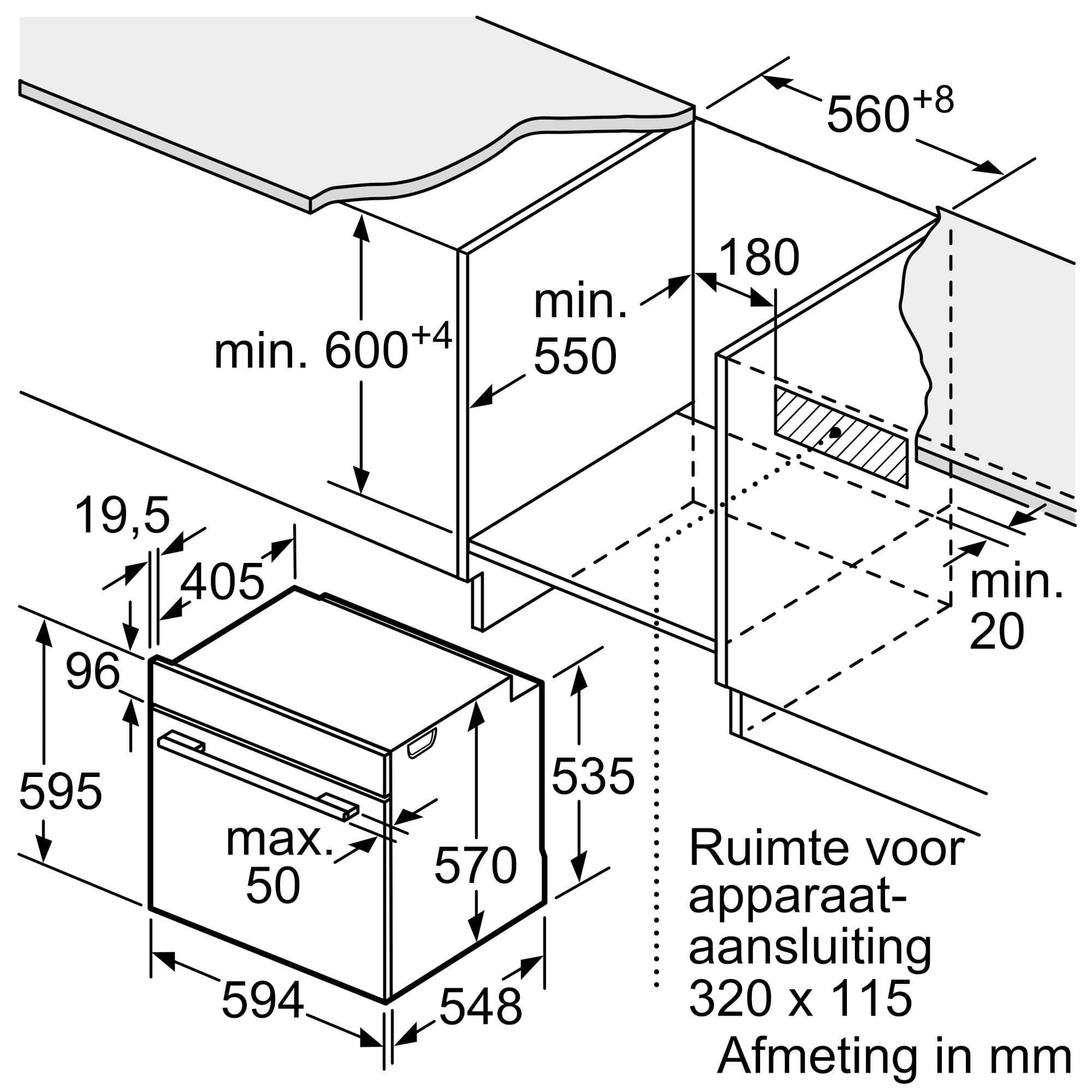 Siemens HB514AER4 iQ300 Inbouwoven 71 l – 7 systemen, humidClean