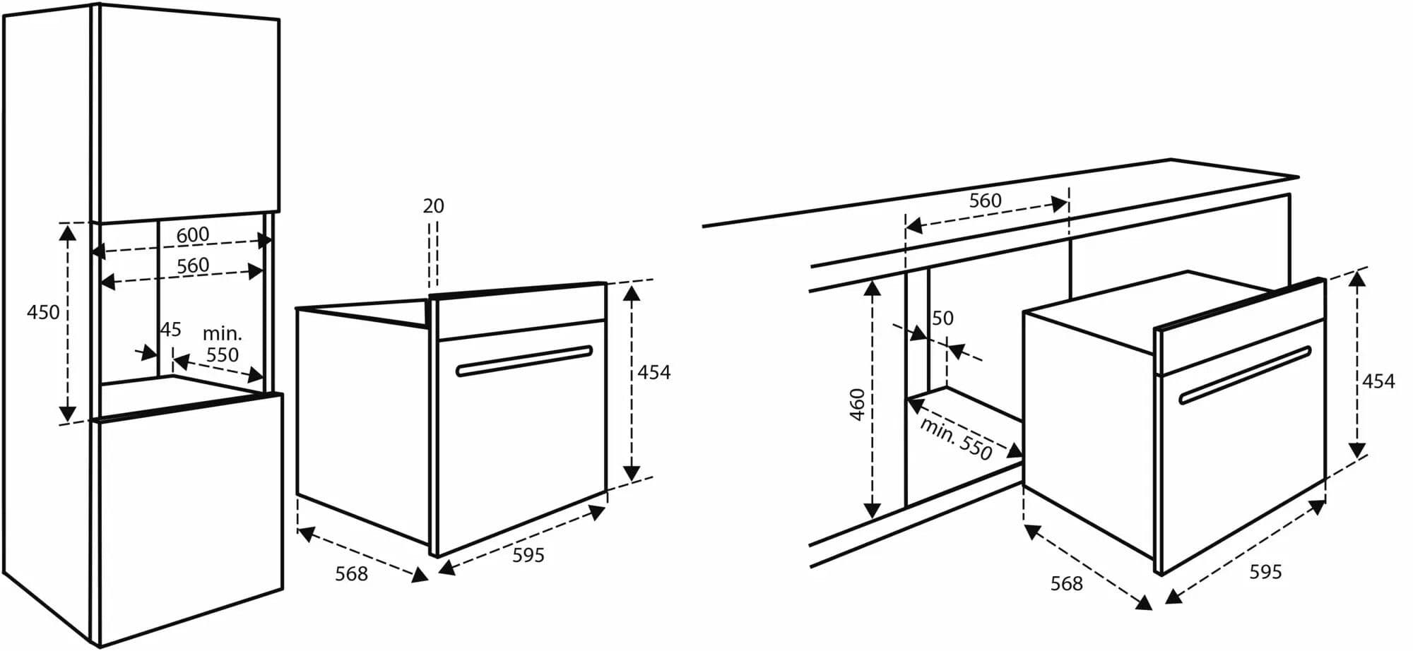Inventum IMC6044RK Inbouw Combimagnetron-oven 44 l – Magnetron + Oven + Grill