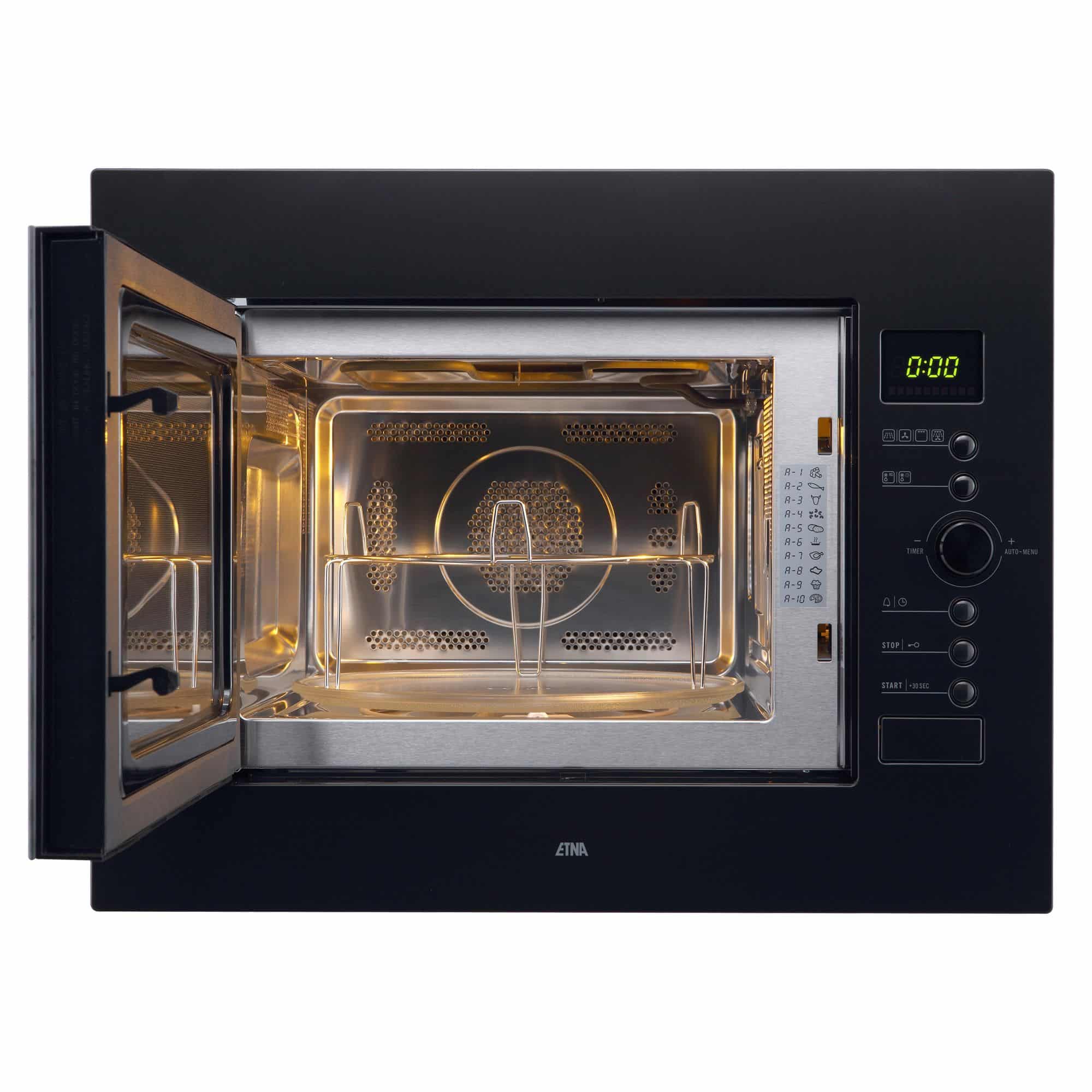 ETNA CM232ZT Inbouw Combimagnetron 32 l – Mat Zwart, Turbo-hetelucht