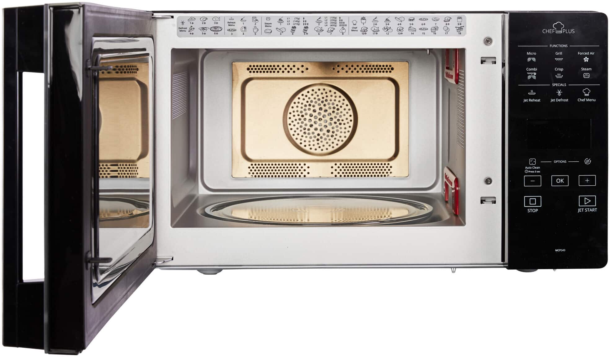 Whirlpool MCP 349 BL Combimagnetron 25 l – Zwart, Crisp