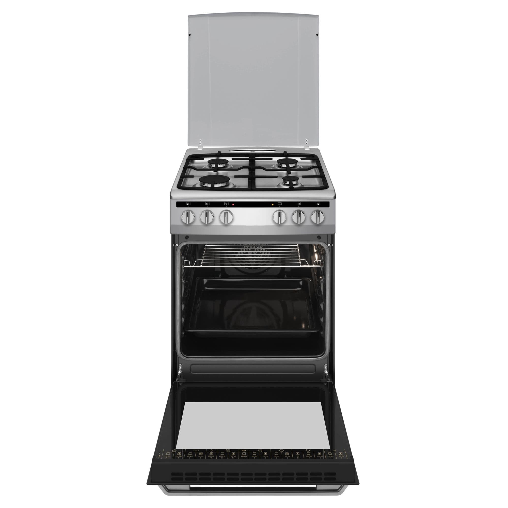 Inventum VFG5020GRVS Gasfornuis 50 cm – Heteluchtoven 62 l, RVS