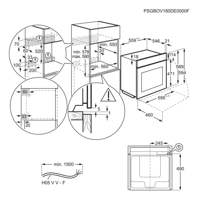 AEG Series 7000 OE7P621AK 71 l 3500 W Zwart