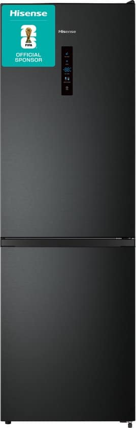 Hisense RB390N4BFC – Koel-vriescombinatie – 300 liter – No Frost – Inverter Compressor – Zwart – Energieklasse C – 35 dB – Super Cool & FastFreeze