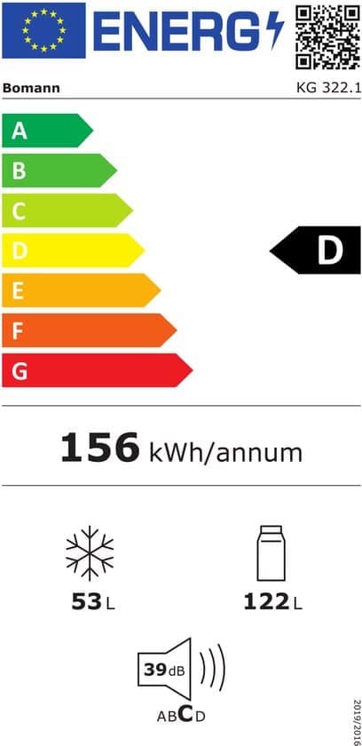 Bomann KG 322.1 Vrijstaand 175 l Wit