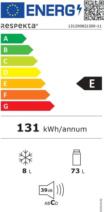 Respekta Onderbouw koelkast met vriesvak / 82 cm hoogte / 47,5 cm breedte / 81 L nettocapaciteit