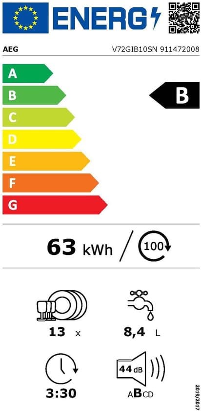 AEG GI7200B1SO Volledig geïntegreerde AEG 7000 vaatwasser, 60 cm, slimme wifi-vaatwasser,