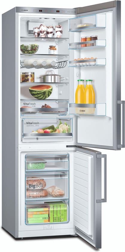 Bosch KGE398IBP – Serie 6 – Koel-vriescombinatie – RVS – Energielabel B – VitaFresh: houdt etenswaren langer vers in gekoelde lades