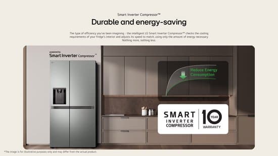 LG GSLC41PYPE Amerikaanse koelkast 641L met water- en ijsdispenser zonder leidingwerk – SpacePlus icemaker – LinearCooling voor stabiele versheid – ruime 641L inhoud voor gezinnen en stille. Energieklasse E