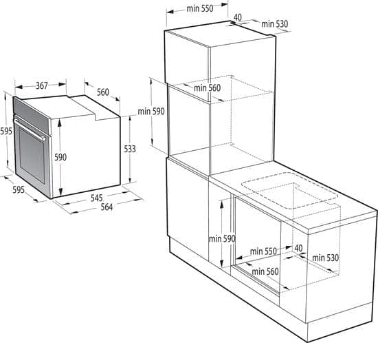 Gorenje Oven BPS 6737 E02B 77 – Zwart – 59,5 cm