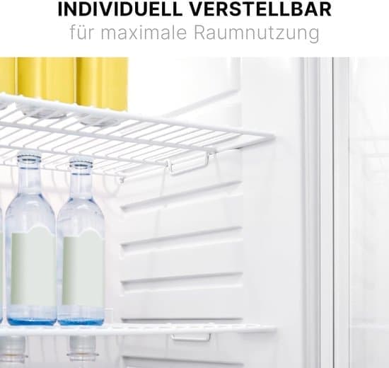 Bomann® KSG 7289 Koelkast met glazen deur, koelkast met 245 liter inhoud en 5 roosterplanken, wit