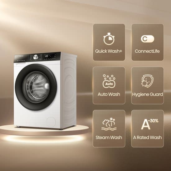 Hisense WF3S9043BW3 wasmachine Voorlader 9 kg 1400 RPM Wit – Duits display