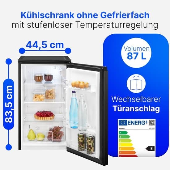 Bomann VS 7255 – Koelkast – Tafelmodel – 87 Liter – LED verlichting – Zwart