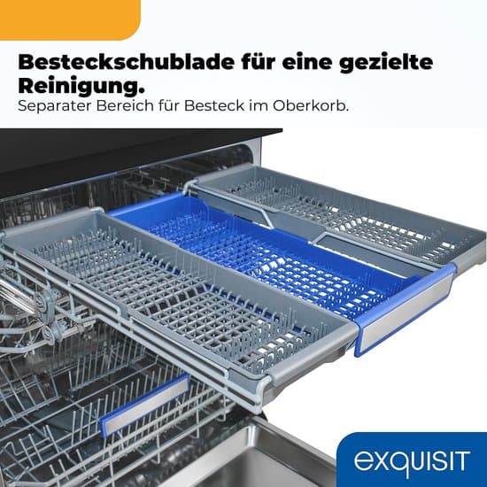 EXQUISIT GSP9616-450B zwarte vaatwasser (vrijstaand met inbouwoptie, 598 mm breed, 45 dB (A), B)