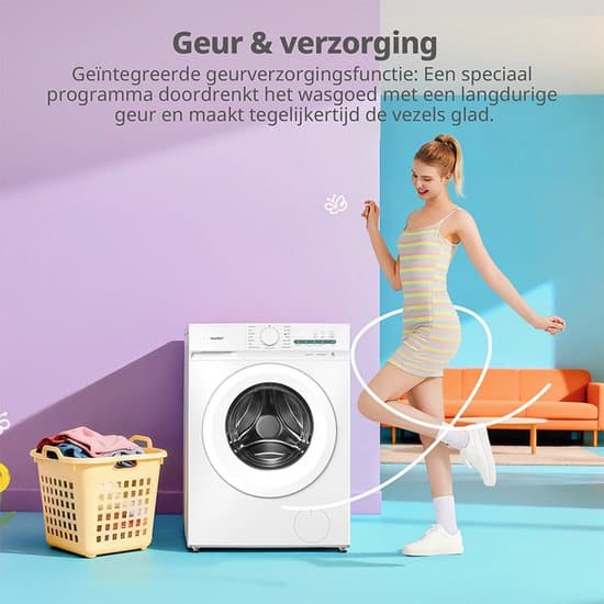 Comfee’ CF08EWP05W Wasmachine voorlader 8 kg, Energie-efficiëntieklasse A-10%, Wit, Duits display