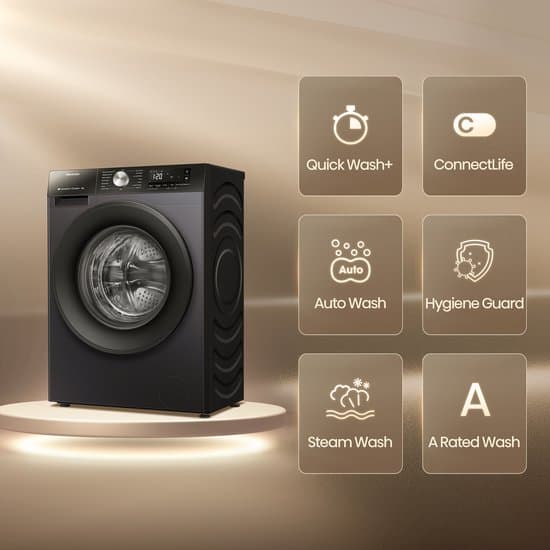 Hisense WF3S8043BB3 wasmachine Voorlader 8 kg 1400 RPM Zwart Duits display