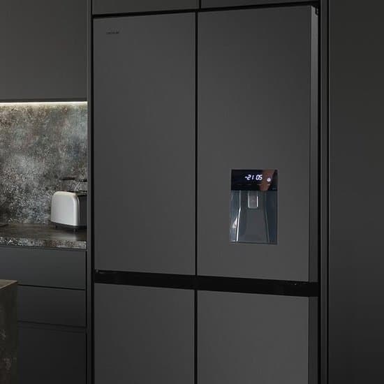 Cecotec Bolero CoolMarket 4D 564 Dark E, Vrijstaand, Frans deur, 4 deur(en), Touch, Op de deur, 563 l