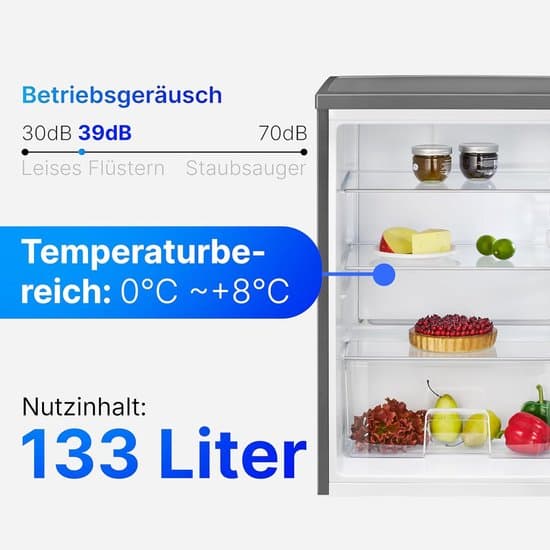 Bomann VS 2195.1 – Tafelmodel Koelkast – 133 Liter – Inox Look – Energieklasse D