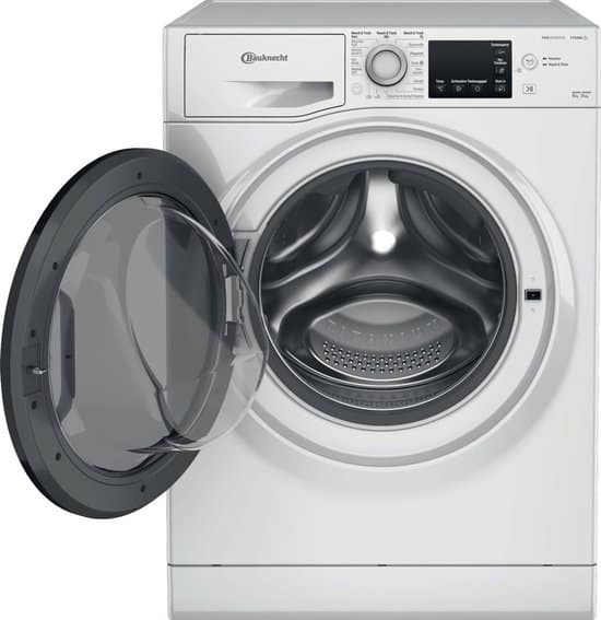 Bauknecht WATK Sense 86S 41 C, Voorlader, Vrijstaand, Wit, Links, Zwart, Zwart