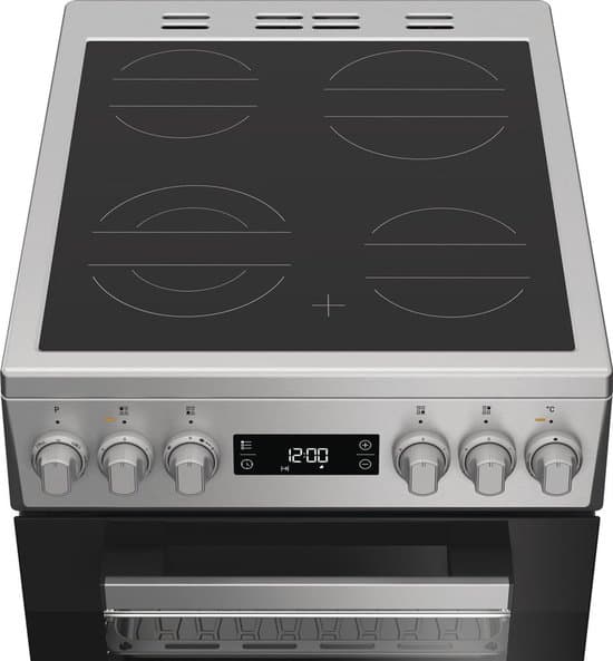 Bauknecht B5V8LMX, Vrijstaand fornuis, Zwart, Zilver, Draaiknop, Touch, Zilver, Voorkant, Keramisch