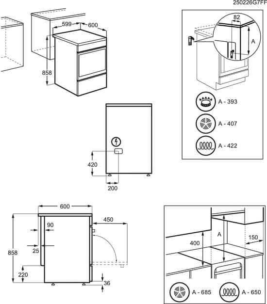 Electrolux LKR620066W Vrijstaand fornuis Electrisch Keramisch Zwart, Wit A