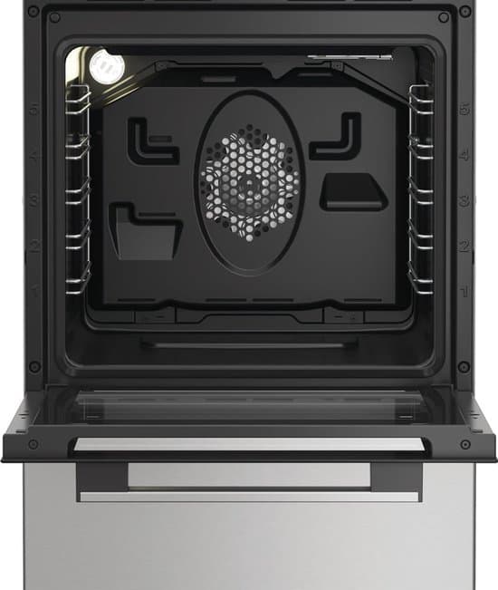 Bauknecht B5V8LMX, Vrijstaand fornuis, Zwart, Zilver, Draaiknop, Touch, Zilver, Voorkant, Keramisch