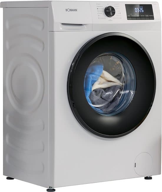 Bomann WA 7185 W Wasmachine – 8KG – 1400 toeren – 15 programma’s – Stoomfunctie – Energieklasse A- Duits display