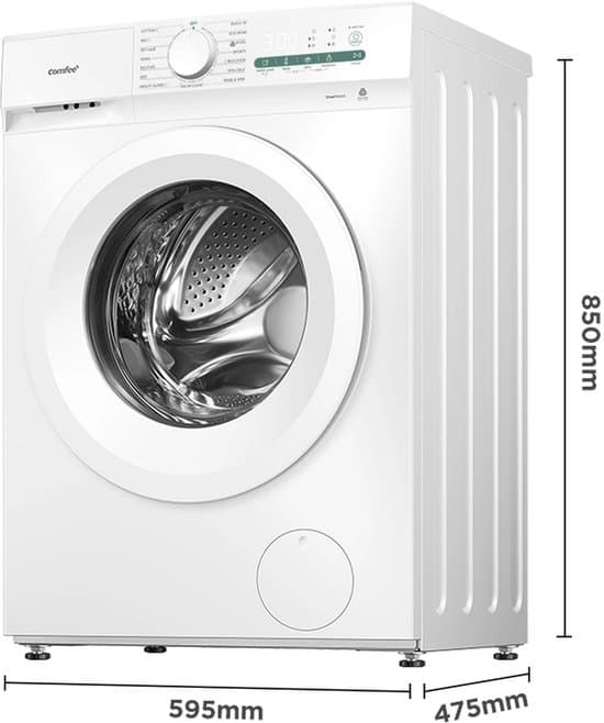 Comfee’ CF08EWP05W Wasmachine voorlader 8 kg, Energie-efficiëntieklasse A-10%, Wit, Duits display
