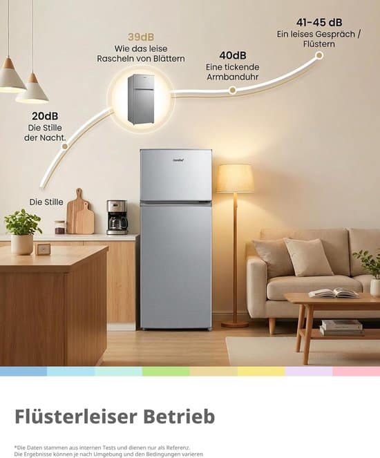 Comfee RCT210DS3EU(E) 204 L Koel-vriescombinatie, 143 cm hoog, 137 kWh per jaar, Low Frost, Stil 39 dB