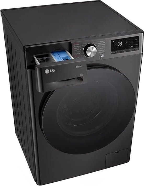 LG F4WR709YB wasmachine Voorlader 9 kg 1400 RPM Zwart Duits display