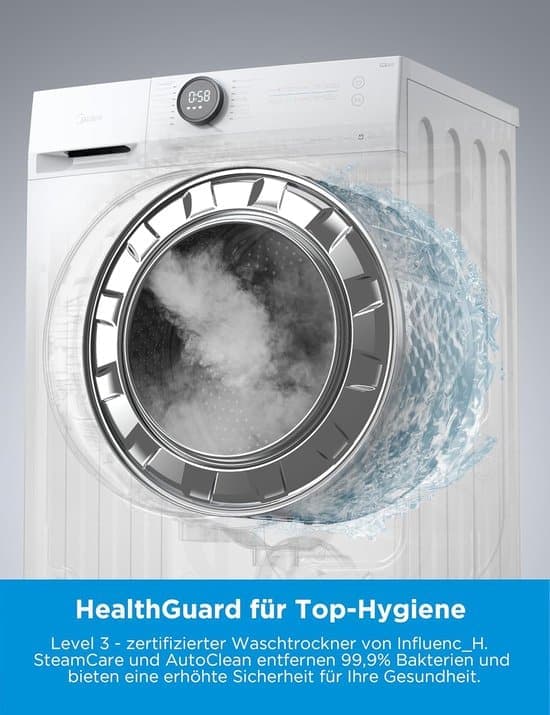 Midea MF200D86WB-14DAS wasdroger, 8/6kg wassen/drogen- Duits display